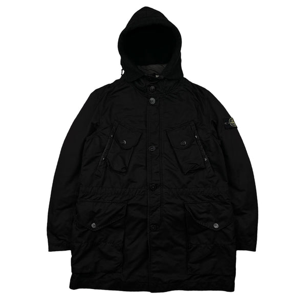 Stone Island 2010 Black David TC Down Lined Parka Jacket - Large