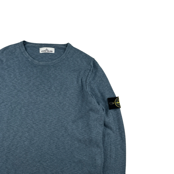 Stone Island 2017 Blue Soft Knit Crewneck - Large