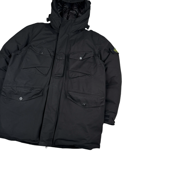 Stone Island 2021 Black Ripstop Gore-Tex Product Technology Paclite Down Jacket - XXL