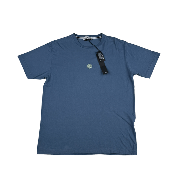 Stone Island 2023 Blue Spellout Graphic T Shirt - XL