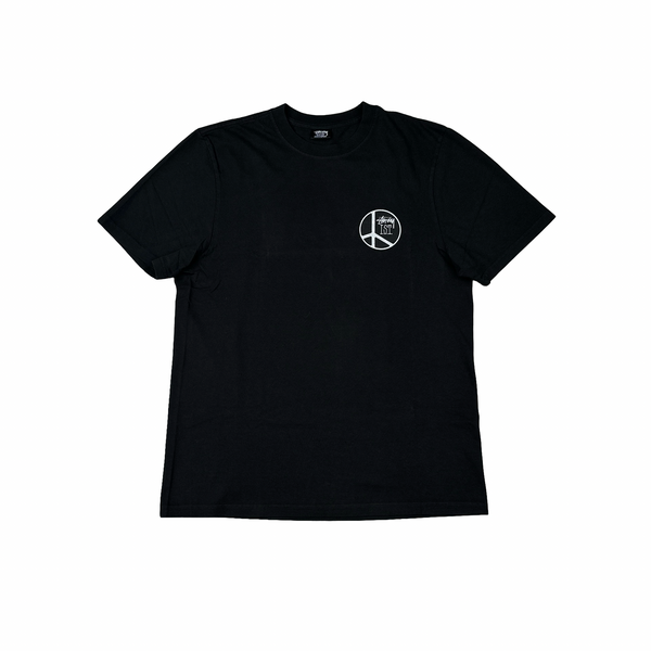 Stussy Black Cotton Graphic T Shirt - Medium