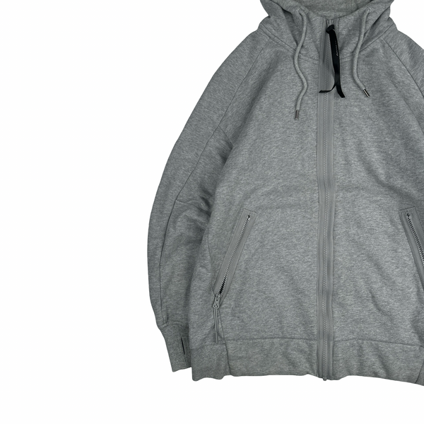 CP Company Grey Cotton Goggle Hoodie - Medium