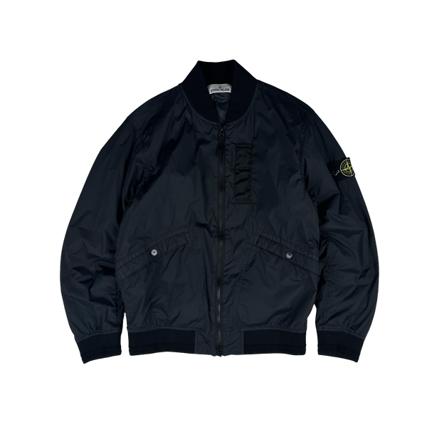 Stone Island 2024 Black Skin Touch Jacket Nylon Primaloft Bomber Jacket - Small