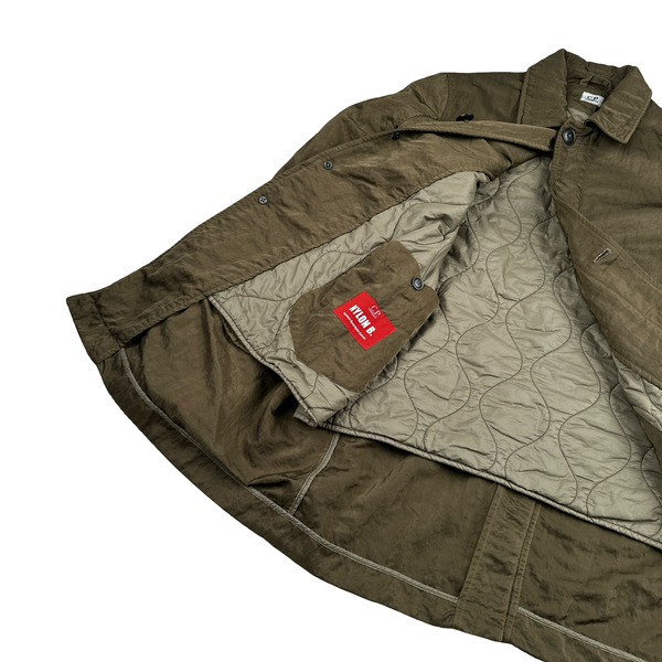 CP Company Khaki Nylon B Shimmer Lens Viewer Collared Jacket - Large