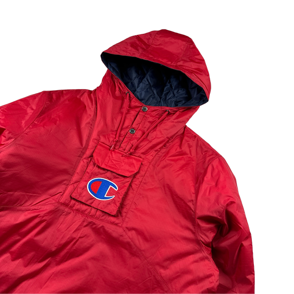 Supreme X Champion Red Spellout Logo Pullover Nylon Smock - XL