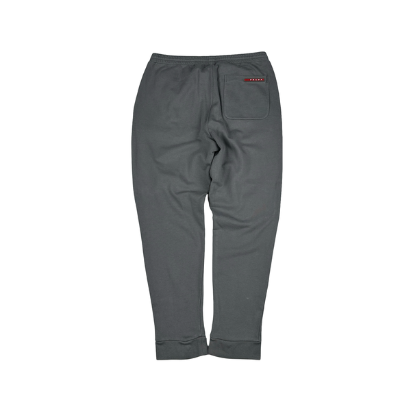 Prada Charcoal Grey Nylon Cotton Crewneck Tracksuit - Large