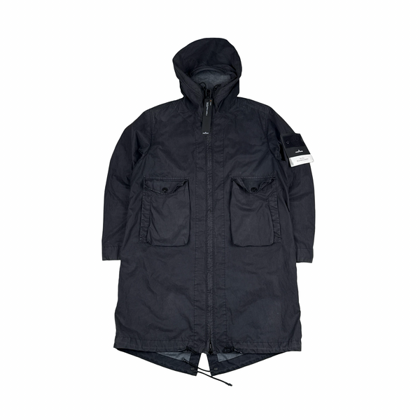 Stone Island 2019 Black 50 Fili Resinata Ghost Parka Jacket - Medium