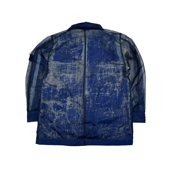 Stone Island 2001 Monofilament Blue Mesh Collard Jacket - Medium