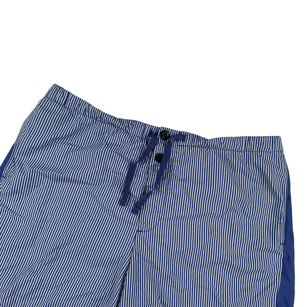 Stone Island 2019 Blue Striped Marina Spellout Shorts - Large