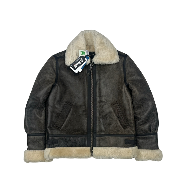 Schott Suede Sherling Lined Thick Jacket - Large