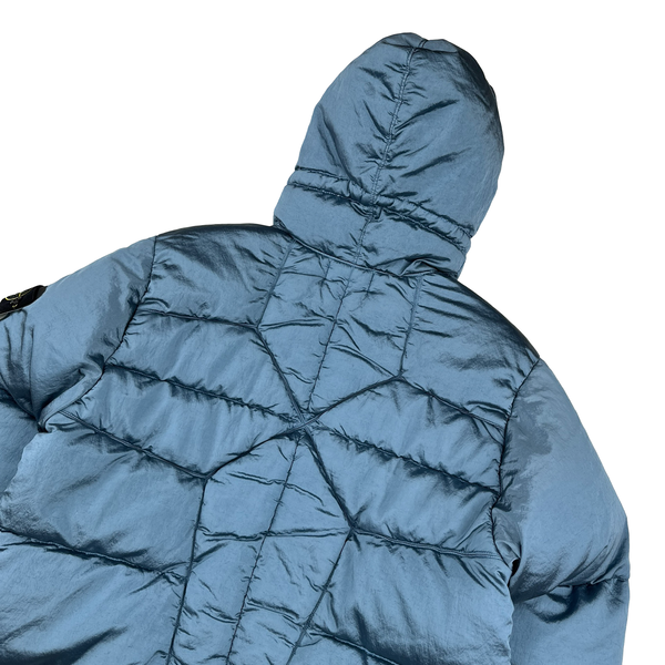 Stone Island 2022 Baby Blue Nylon Metal Econyl Down Puffer Jacket - Large