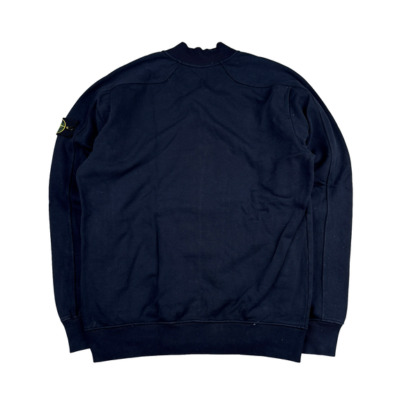 Stone Island 2013 Navy Low Collar Cotton Zipped Jumper - XL