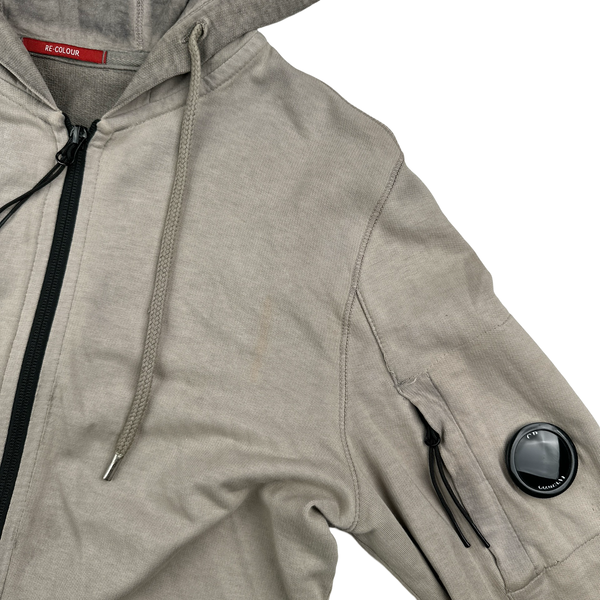 CP Company Grey Re Colour Zipped Hoodie - Small