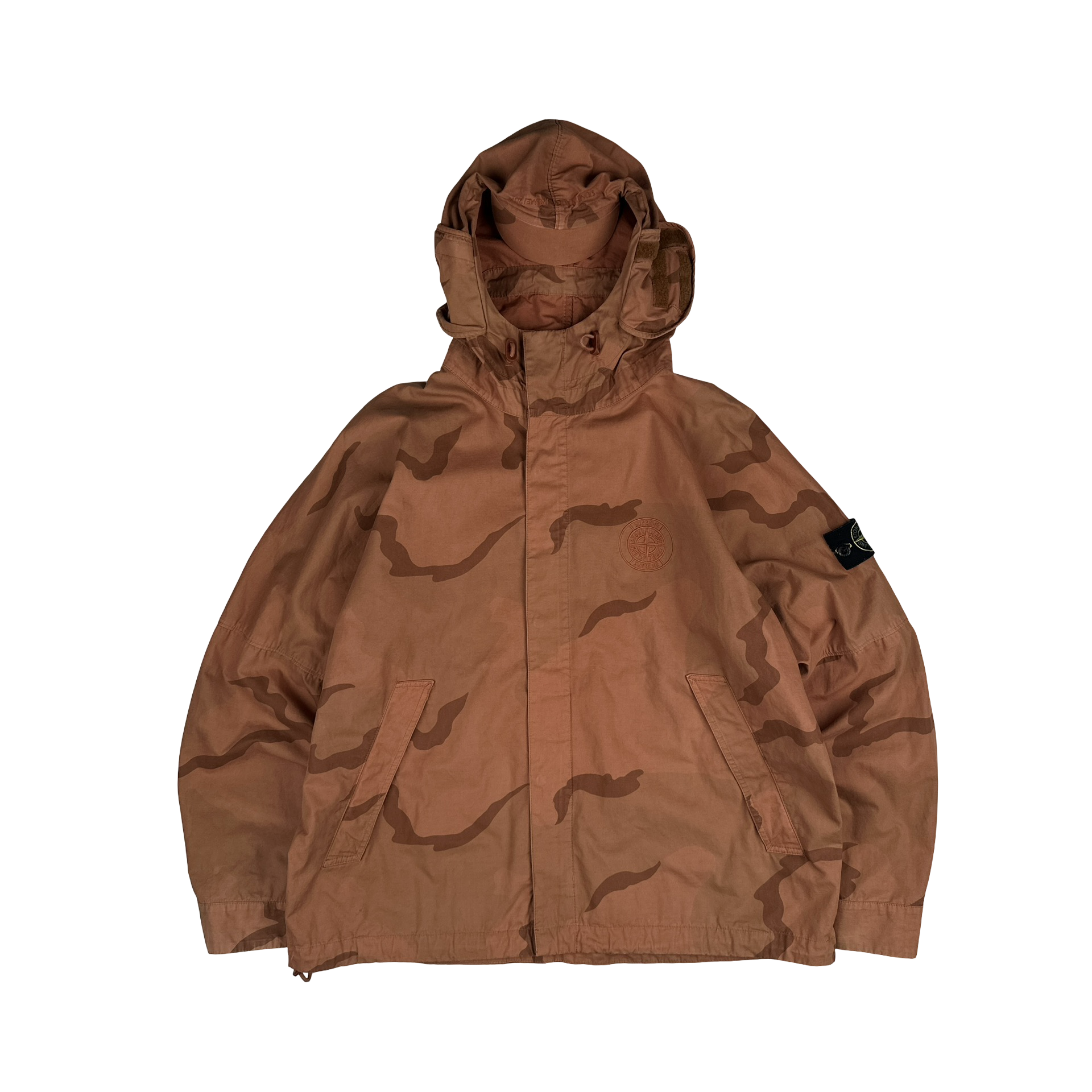 Stone Island Supreme 2019 Orange Brushed Cotton Camo Riot Mask