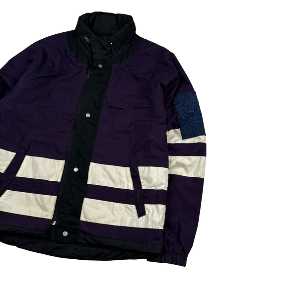 Stone Island Purple/Black 2005 Denims Quilted Reversible Jacket - Medium