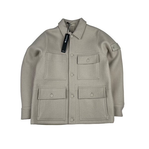 Stone Island 2024 Cashmere Blend Heavy Melton  Ghost Jacket - Large
