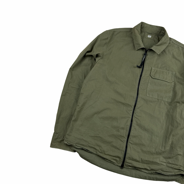 CP Company Cotton Green Zipped Overshirt - XL