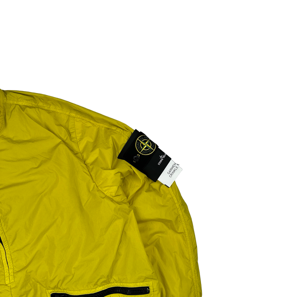Stone Island 2019 Yellow Garment Dyed Crinkle Reps NY Cotton Lined Jacket - XL