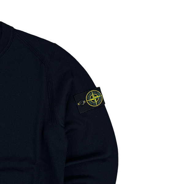 Stone Island 2020 Navy Crewneck Wool Knit Jumper - Small