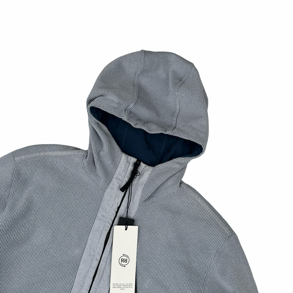 Stone Island 2024 Baby Blue/Navy Reversible Zip Up Hoodie Jacket - Large