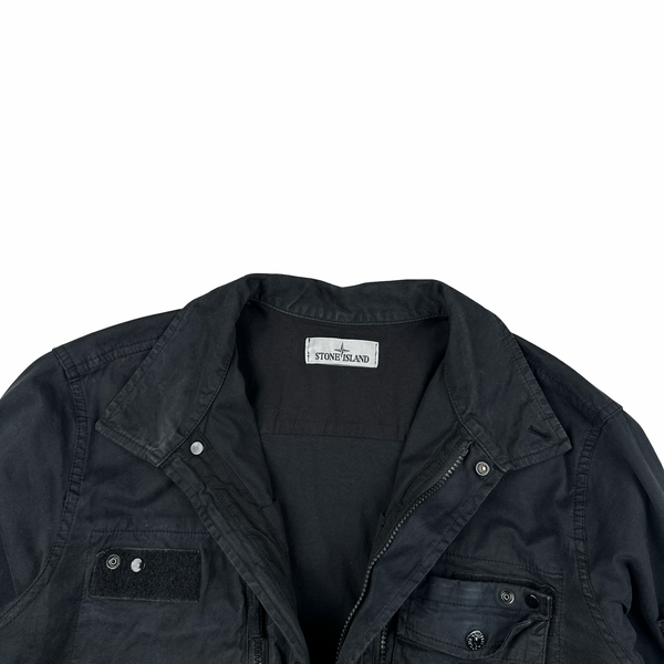 Stone Island 2015 Black Thick Cotton Multi Pocket Jacket - Large