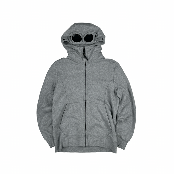 CP Company Grey Cotton Goggle Hoodie - Large