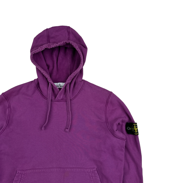 Stone Island 2021 Purple Pullover Cotton Hoodie - Small