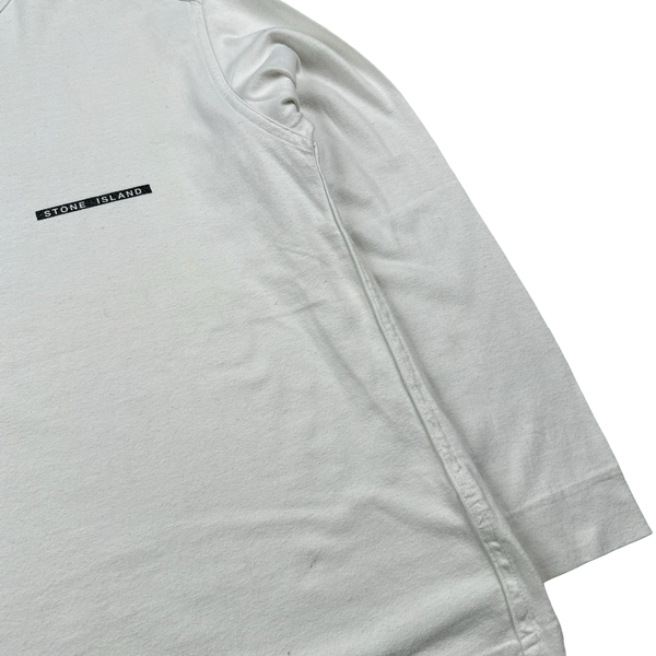 Stone Island Vintage 2000 Spellout Cotton Longsleeve Crewneck T Shirt - Medium