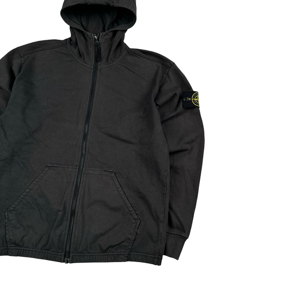 Stone Island 2019 Dark Grey Cotton Zipped Hoodie - Small