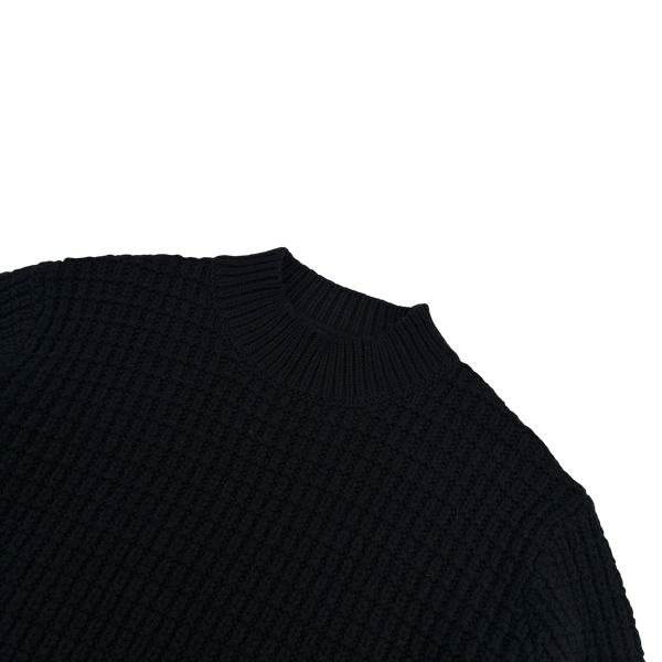 Stone Island 2024 Black Virgin Wool Knit Jumper - Large