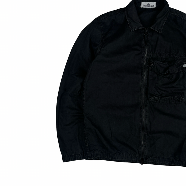 Stone Island 2021 Black Cotton Overshirt - Small