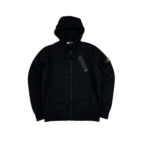 Stone Island Black 2022 Zipped Hoodie - Small