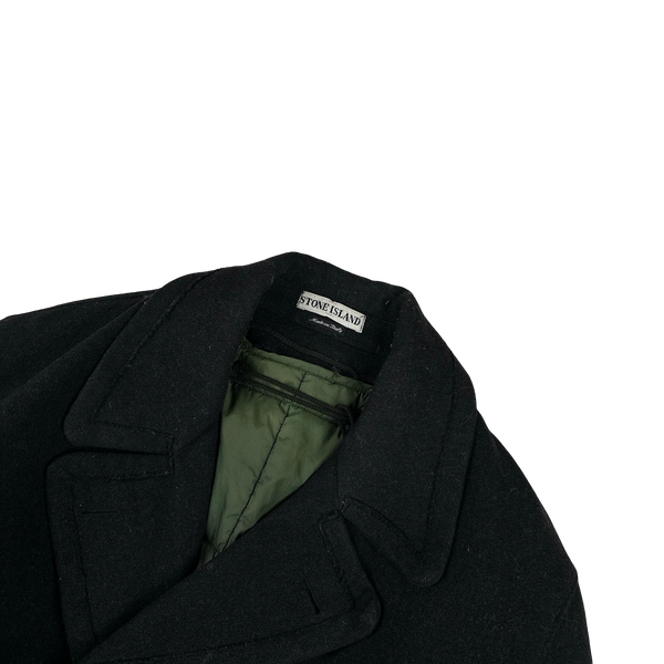 Stone Island Vintage 1996 Thick Wool Trench Coat - Medium