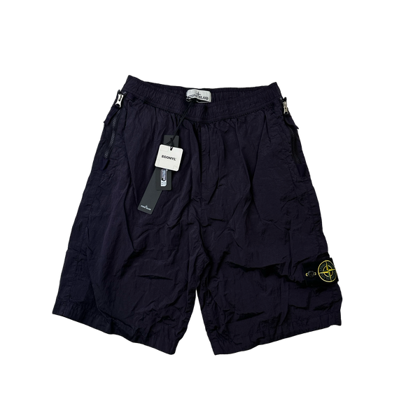 Stone Island 2023 Navy Nylon Metal Econyl Shorts Small