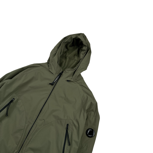 CP Company Olive Pro Tek Hooded Jacket - Medium