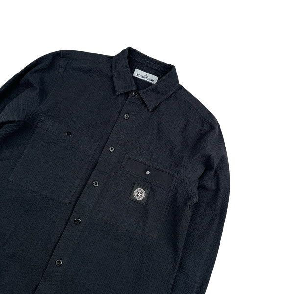 Stone Island 2020 Black 3D Cotton Tela Buttoned Shirt - Small