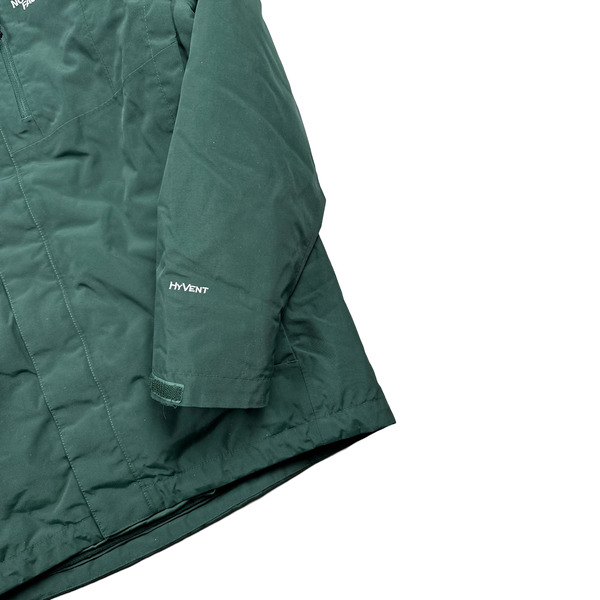 North Face Removable Liner Green Hyvent Hooded Jacket - Small