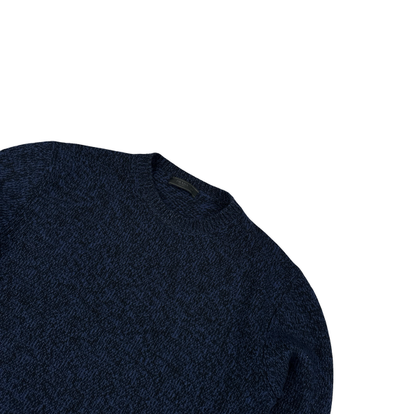 Prada Navy Wool Soft Cashmere Crewneck Knit Jumper - Medium