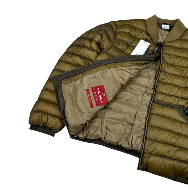 CP Company Khaki DD Shell Collar Puffer Bomber Jacket - Medium