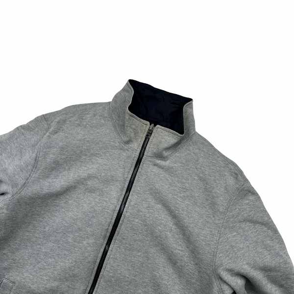 Prada Black Tab Navy Nylon/Grey Fleece Reversible Jacket - 3XL