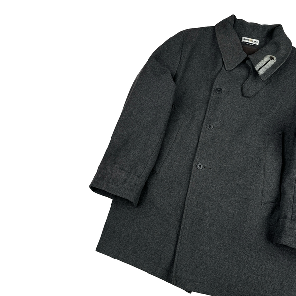 Stone Island 1997 Vintage Thick Wool Buttoned Collard Jacket