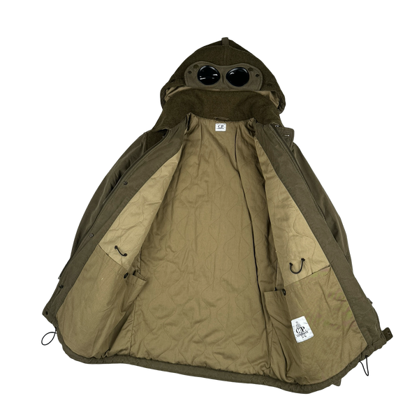 CP Company Khaki Multi Pocket Wool Goggle Jacket - Large