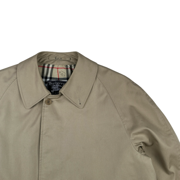 Burberry Nova Check Lined Tan Trench Coat - XXL