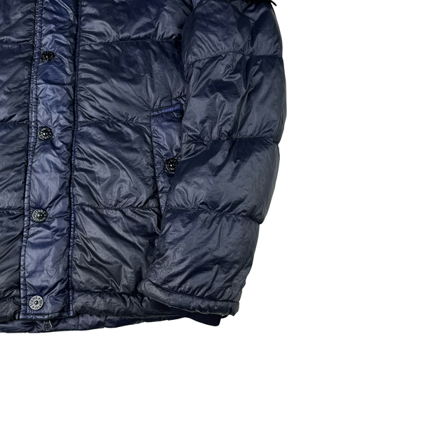 Stone Island Navy Garment Dyed Puffer Jacket - Medium
