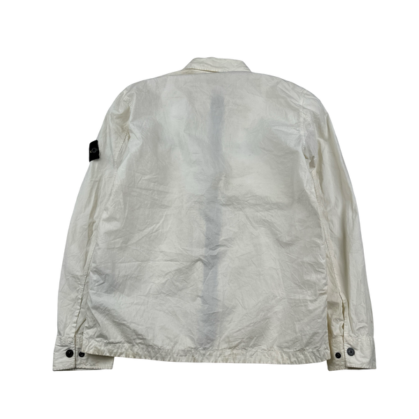 Stone Island 2018 White Cotton Zipped Overshirt - Large