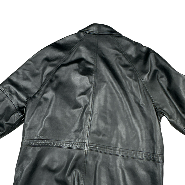 Burberry Leather Nova Check Lined Heavyweight Jacket - XL