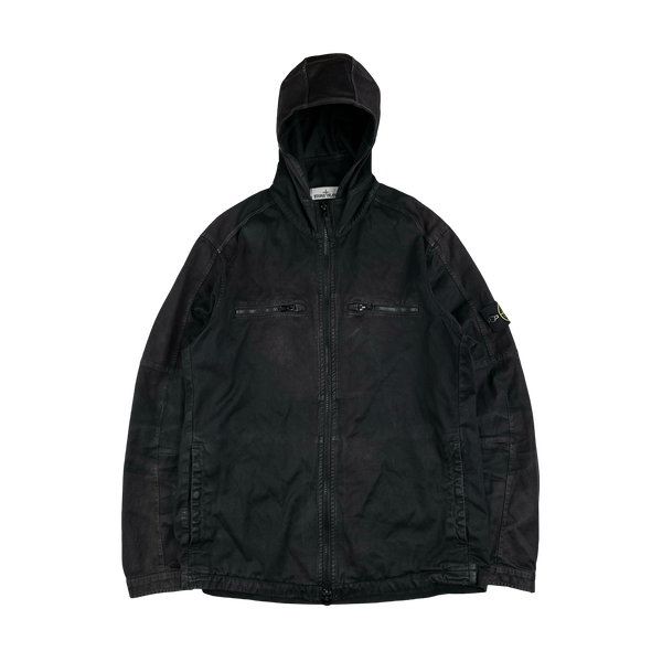 Stone Island 2016 Black Thick Cotton Hooded Overshirt - XL