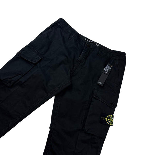 Stone Island Slim Fit Black Cargo Trousers - 36"