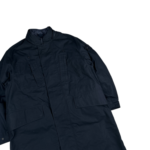Stone Island 2023 Navy O-Ventile Ghost Piece Dual Layer Long Jacket - Medium
