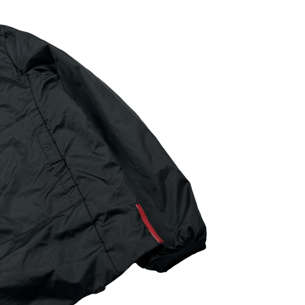 Prada Black Nylon Padded Bomber Jacket - XL